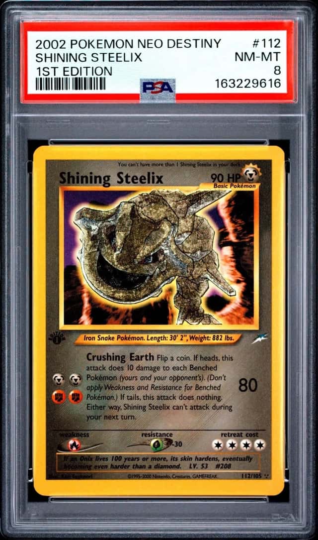 2002 POKEMON NEO DESTINY #112 SHINING STEELIX 1ST EDITION PSA 8