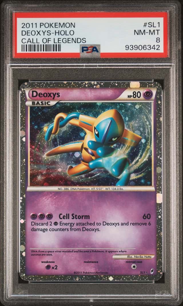 PSA 8 Shiny Deoxys Holo SL1 2011 Call Of Legends Vintage Pokemon Silver Border
