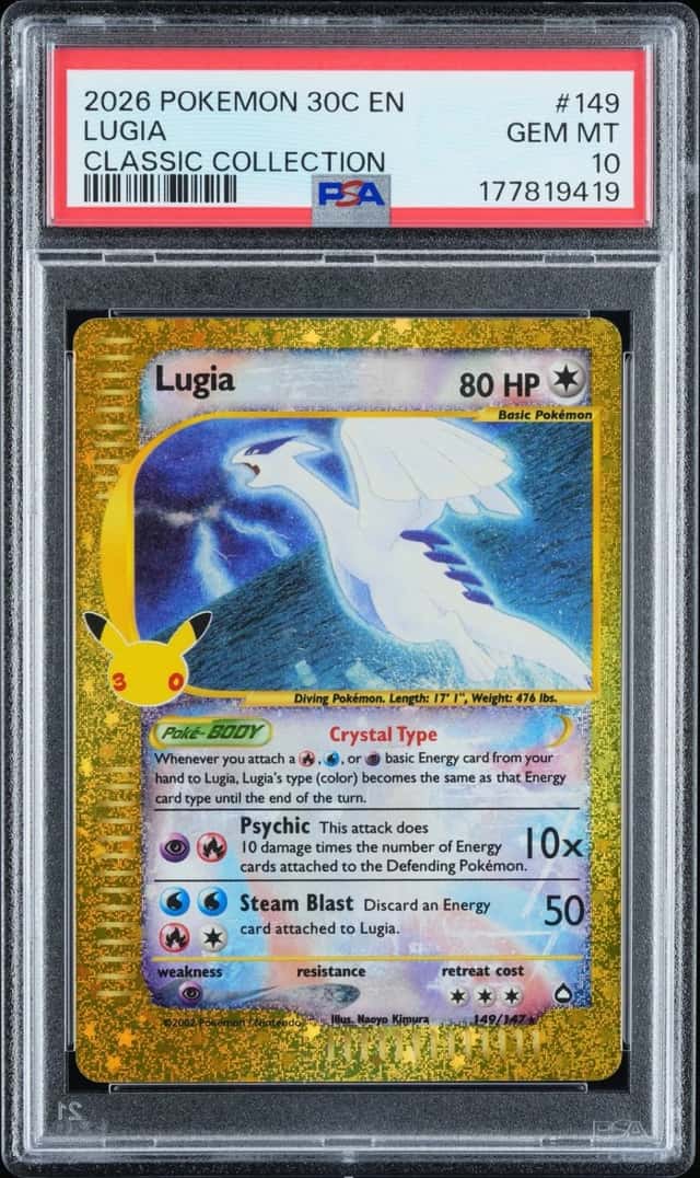 2026 POKEMON 30C EN-30TH CELEBRATION CLASSIC COLLECTION #149 LUGIA PSA 10