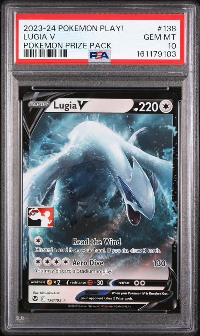 LUGIA V 2023-24 POKEMON PLAY! PRIZE PACK 138/195 ULTRA RARE PSA 10 Q3963-7