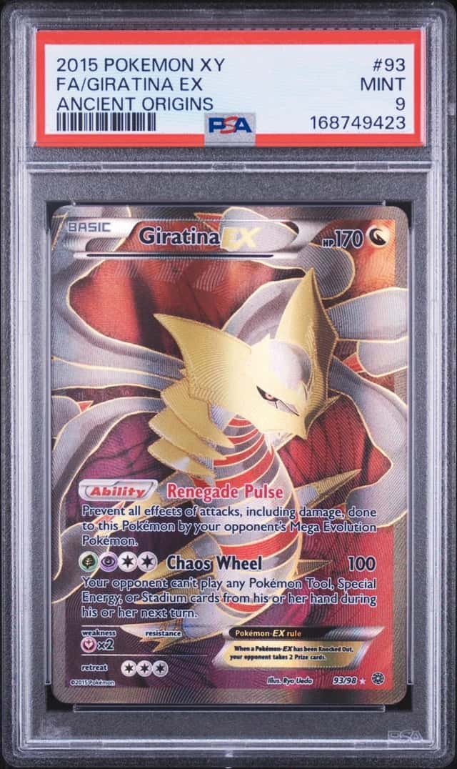 2015 POKEMON XY ANCIENT ORIGINS #93 FULL ART/GIRATINA EX PSA 9