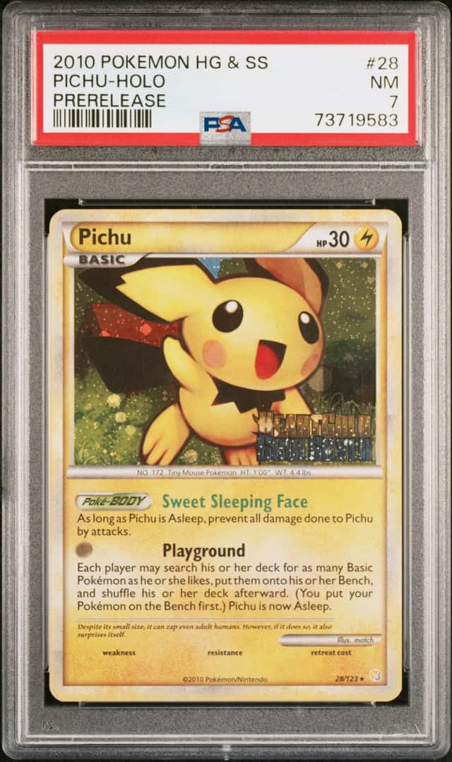 2010 Pokemon HG & SS Prerelease #28 Pichu - Holo PSA 7 NM