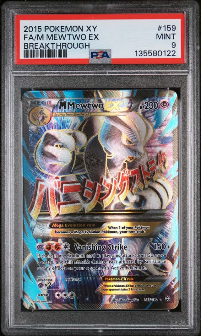 2015 Pokémon XY FA/M Mewtwo EX 159/162 PSA 9