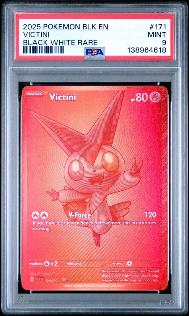 Victini 171/086 Sv: Black Bolt Holo Black White Rare English PSA 9
