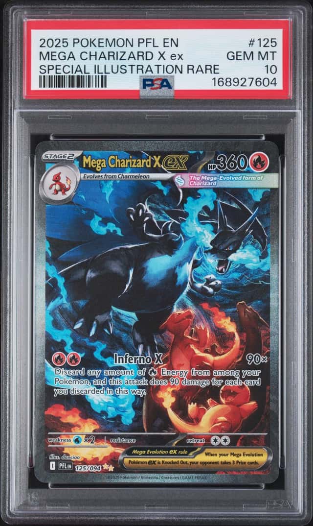 2025 Pokemon TCG Mega Charizard X ex 125/094 SIR Holo PSA 10 EN