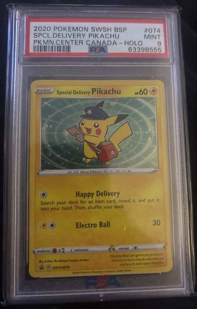 Pokémon Pikachu Special Delivery SWSH074 Promo Card PSA 9