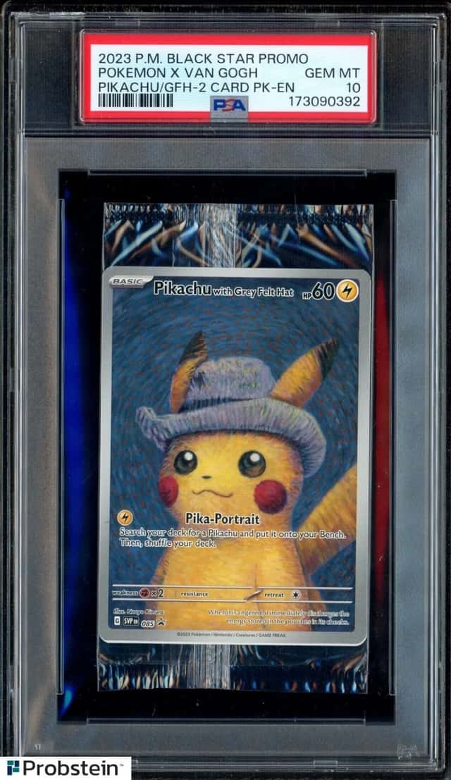 Pokemon Pikachu with Grey Felt hat Van Gogh 085 Graded Sealed Promo PSA 10