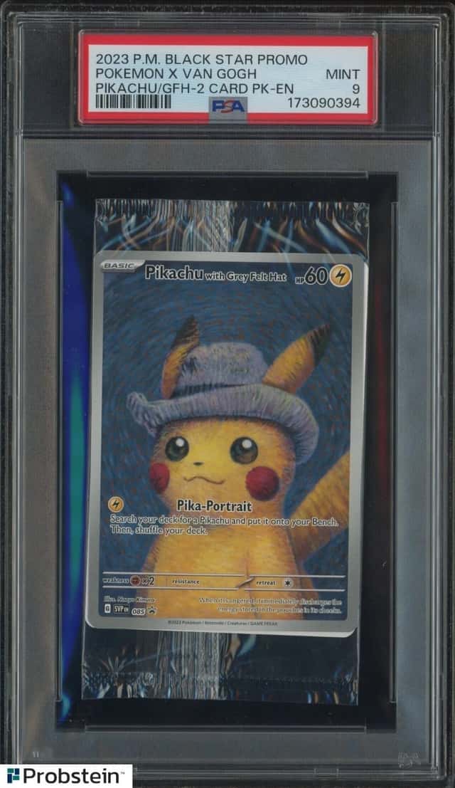 Pokemon Pikachu with Grey Felt hat Van Gogh 085 Graded Sealed Promo PSA 9