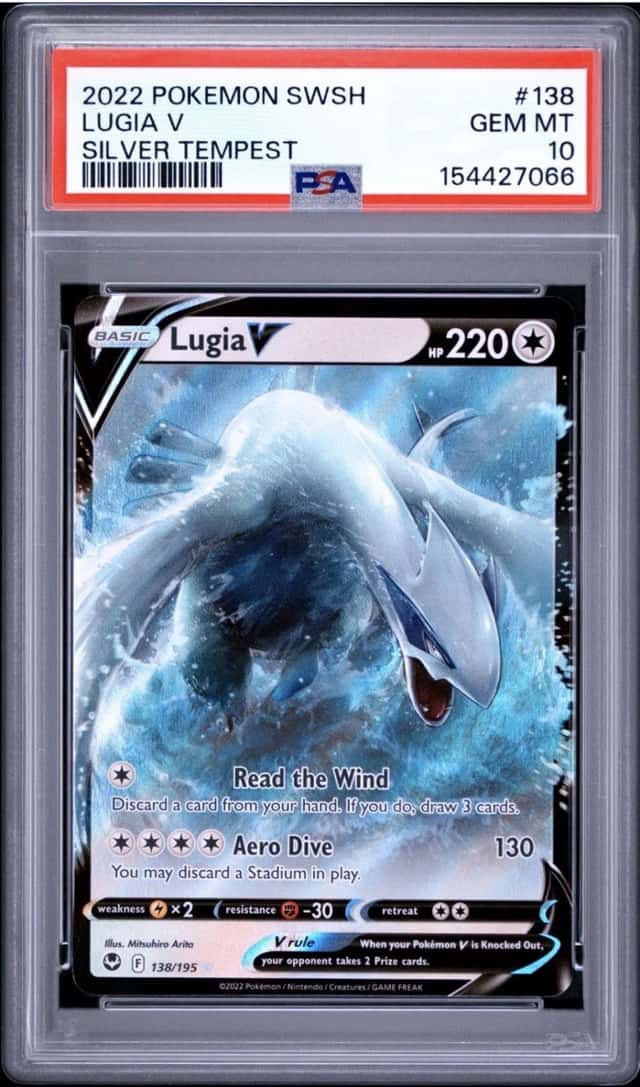 2022 POKEMON SWORD & SHIELD SILVER TEMPEST #138 LUGIA V PSA 10
