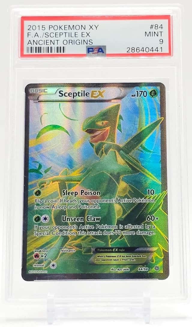 SCEPTILE EX 2015 POKEMON ANCIENT ORIGINS 84/98 HOLO RARE FULL ART PSA 9 Q7217-6