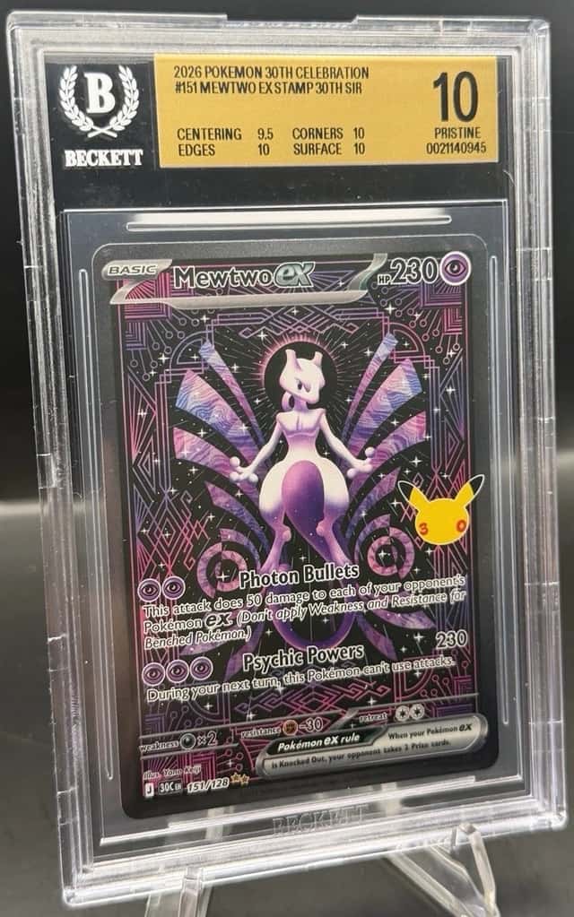 2026 Pokemon 30th Celebration Mewtwo ex Special Illustration Rare 151/128 BGS 10