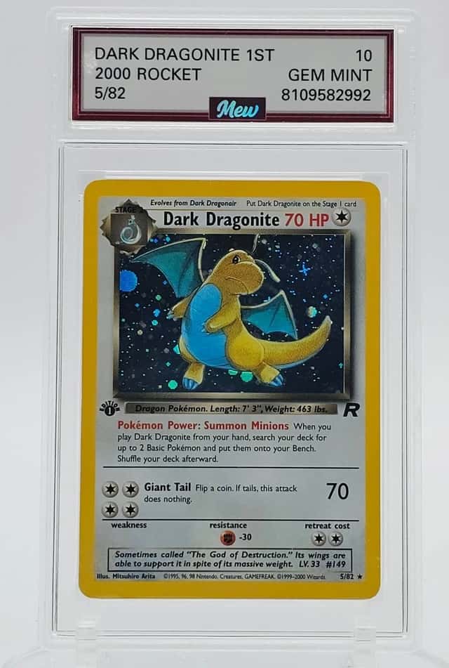 DARK DRAGONITE 2000 POKEMON TEAM ROCKET 1ST EDITION 5/82 RARE MEW10 Q7217-1