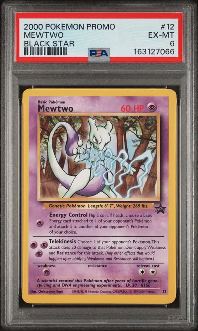2000 pokemon promo black star 12 mewtwo PSA 6