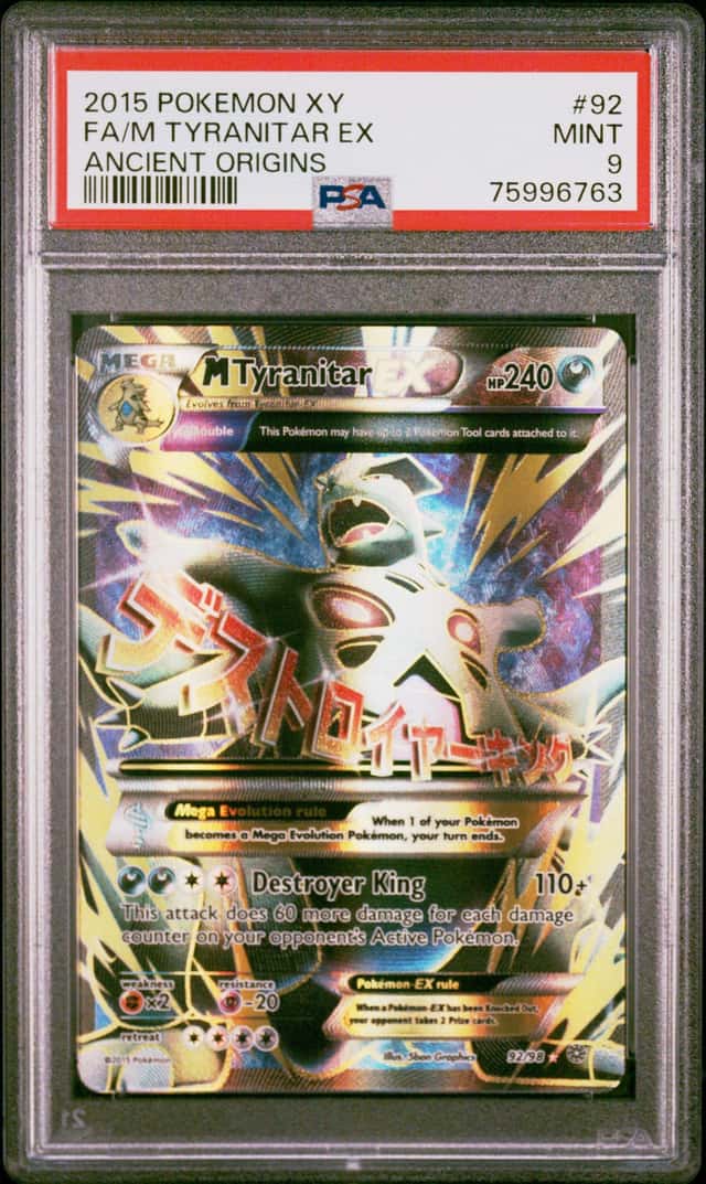 POKEMON FA/M TYRANITAR EX 2015 XY ANCIENT ORIGINS #92 PSA 9 Full Art