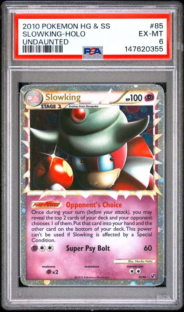 2010 POKEMON HEARTGOLD & SOULSILVER UNDAUNTED #85 SLOWKING-HOLO PSA 6