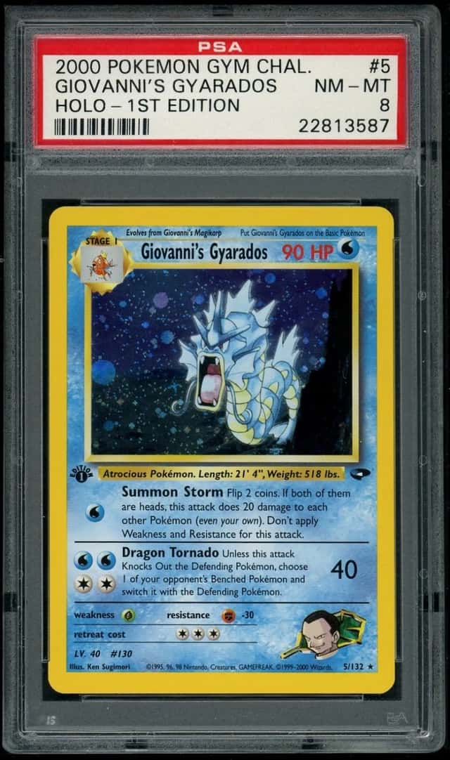 2000 POKEMON GYM CHALLENGE GIOVANNI'S GYARADOS HOLO 1ST ED PSA 8