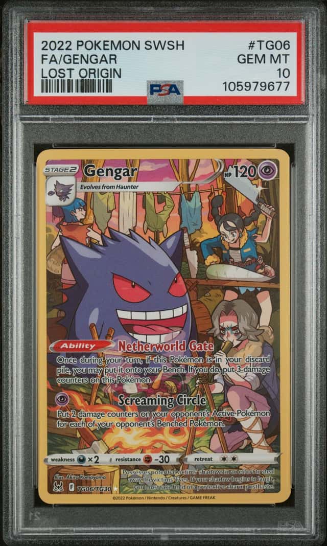 2022 POKEMON SWORD & SHIELD LOST ORIGIN #TG06 FA/GENGAR PSA 10