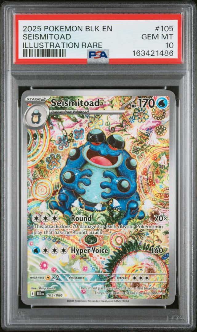 2025 Pokemon Black Bolt Seismitoad Illustration Rare #105/086 PSA 10 GEM MINT