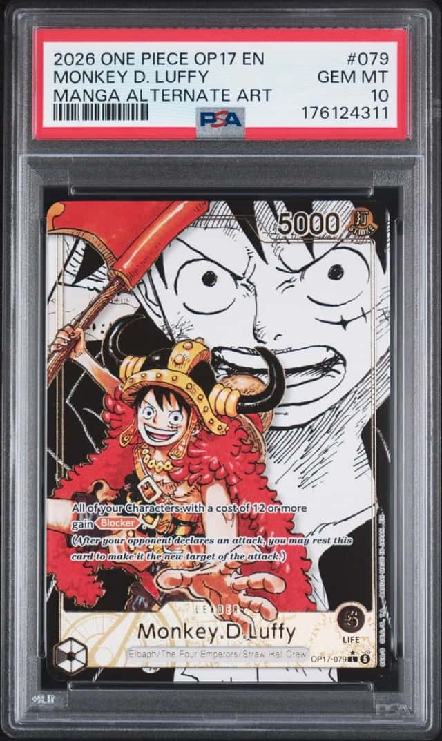 2026 ONE PIECE THE WORLD'S STRONGEST WARRIORS MANGA AA MONKEY D. LUFFY PSA 10