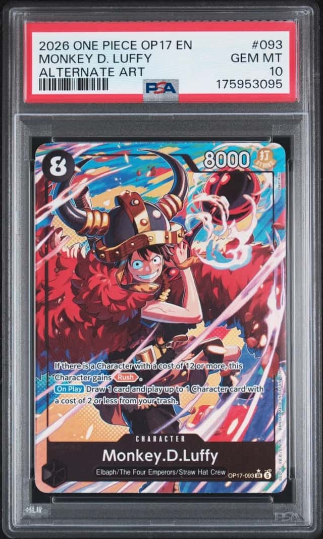 2026 ONE PIECE THE WORLD'S STRONGEST WARRIORS ALT ART MONKEY D. LUFFY PSA 10