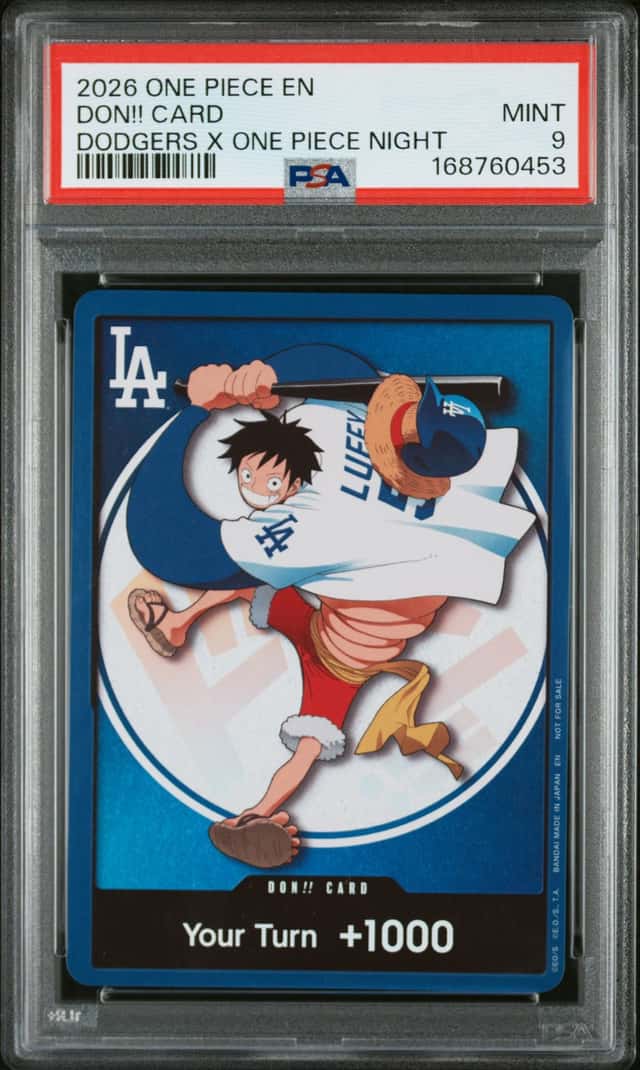 2026 DODGERS x ONE PIECE NIGHT MONKEY D LUFFY DON!! CARD PROMO PSA 9 MINT