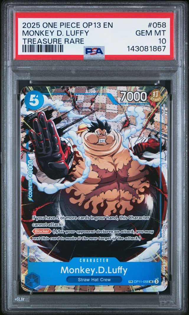 Bandai Monkey D. Luffy OP11-058 TR Foil EN PSA 10 143081867