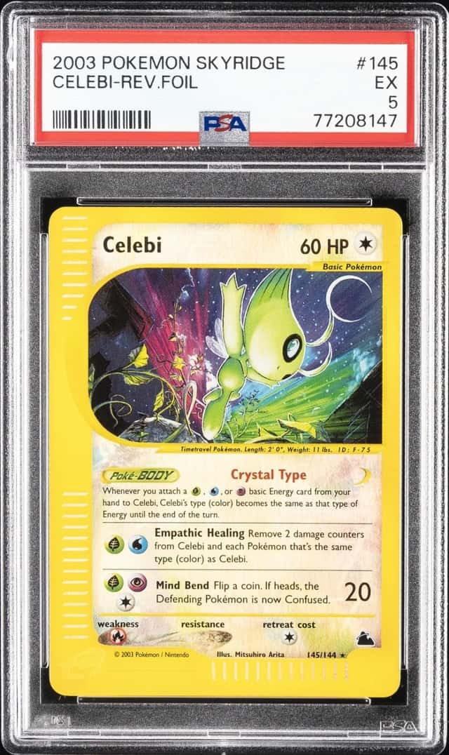 2003 POKEMON SKYRIDGE #145 CELEBI-REVERSE FOIL PSA 5