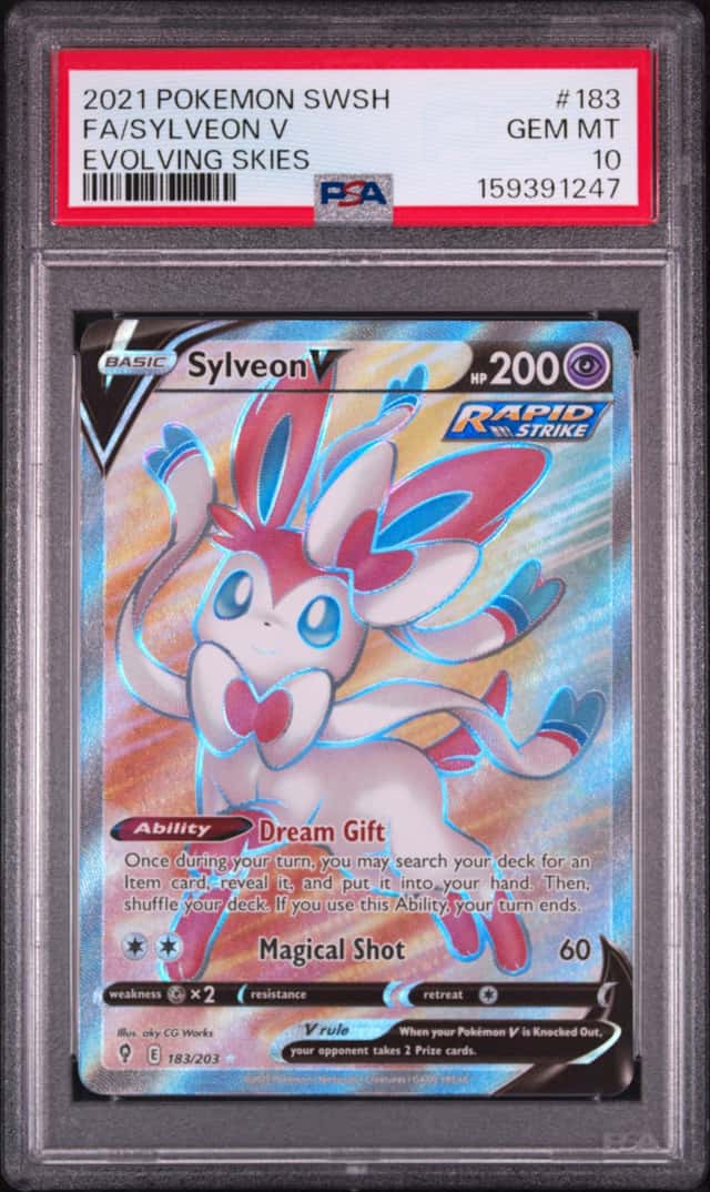 2021 Pokemon SWSH Evolving Skies Sylveon V Full Art Ultra Rare #183/203 PSA 10