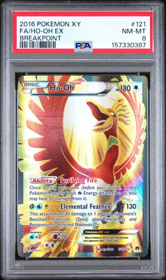 2016 Pokemon XY BREAKpoint Ho-Oh EX #121/122 PSA 8