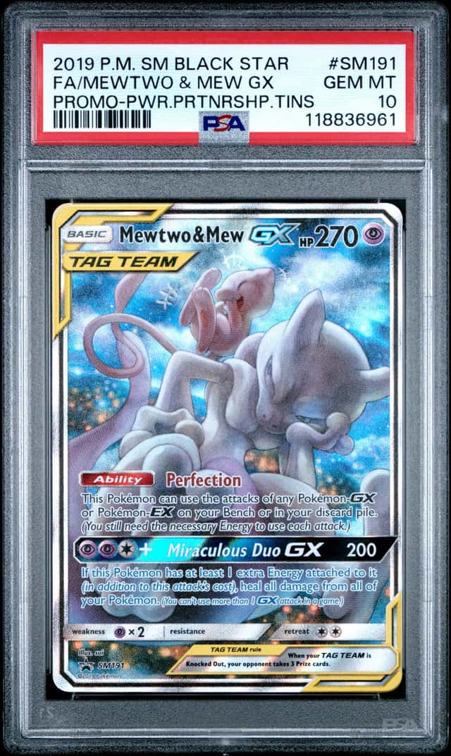 2019 Pokemon SM Black Star Promos Mewtwo Mew #SM191 PSA 10 GEM MINT