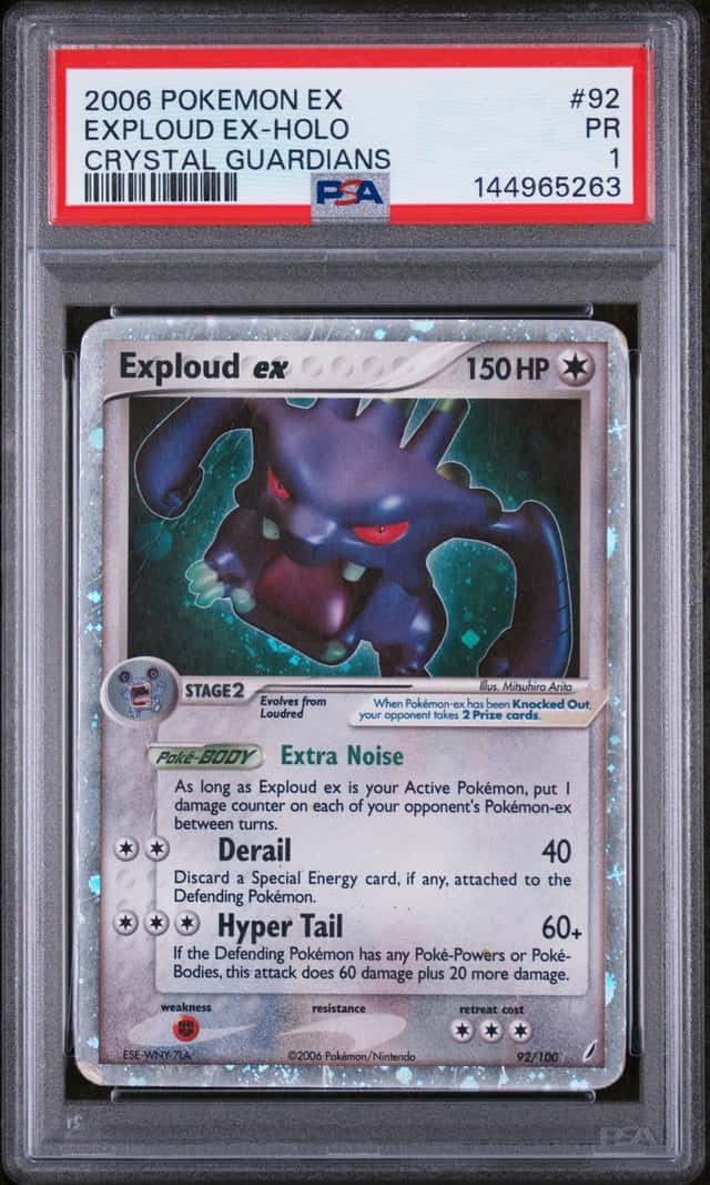 2006 Pokemon EX Crystal Guardians Exploud Rare Holo #92/100 PSA 1
