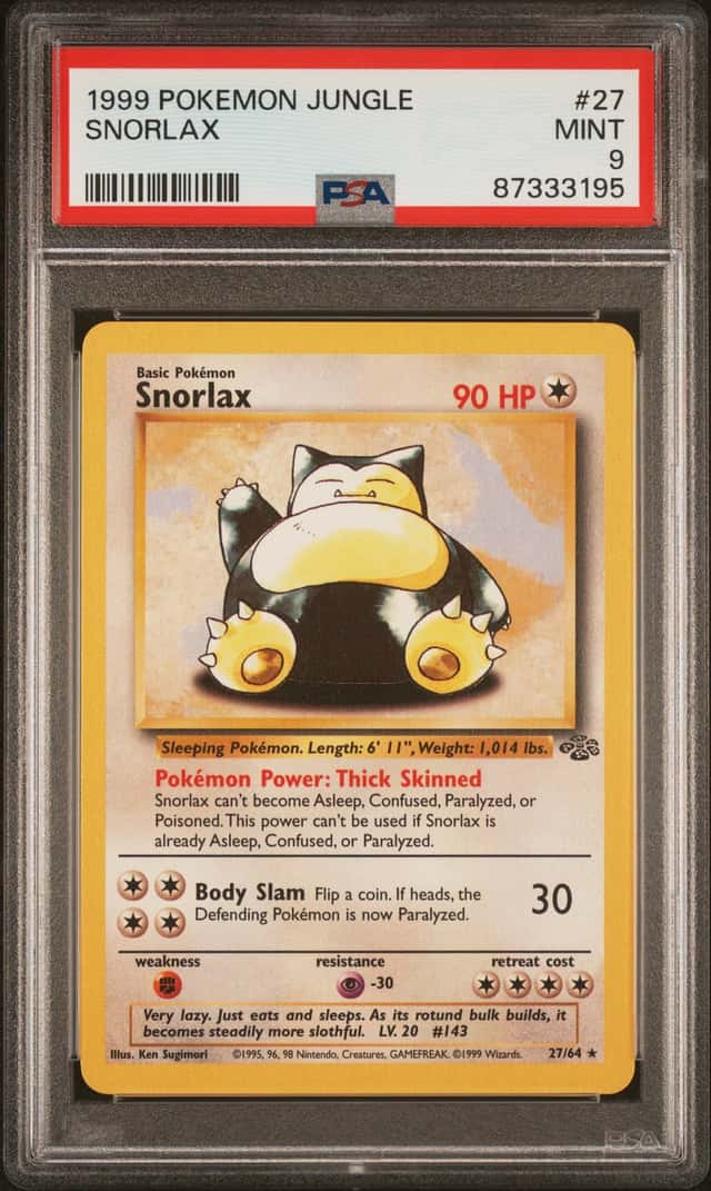 Pokemon 1999 Jungle Snorlax 27/64 Rare Regular English Unlimited