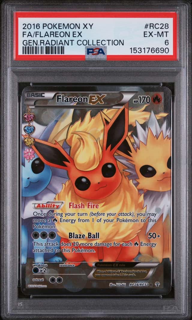 Pokémon TCG Flareon EX RC28-32 Generations: Radiant Collection - PSA 6