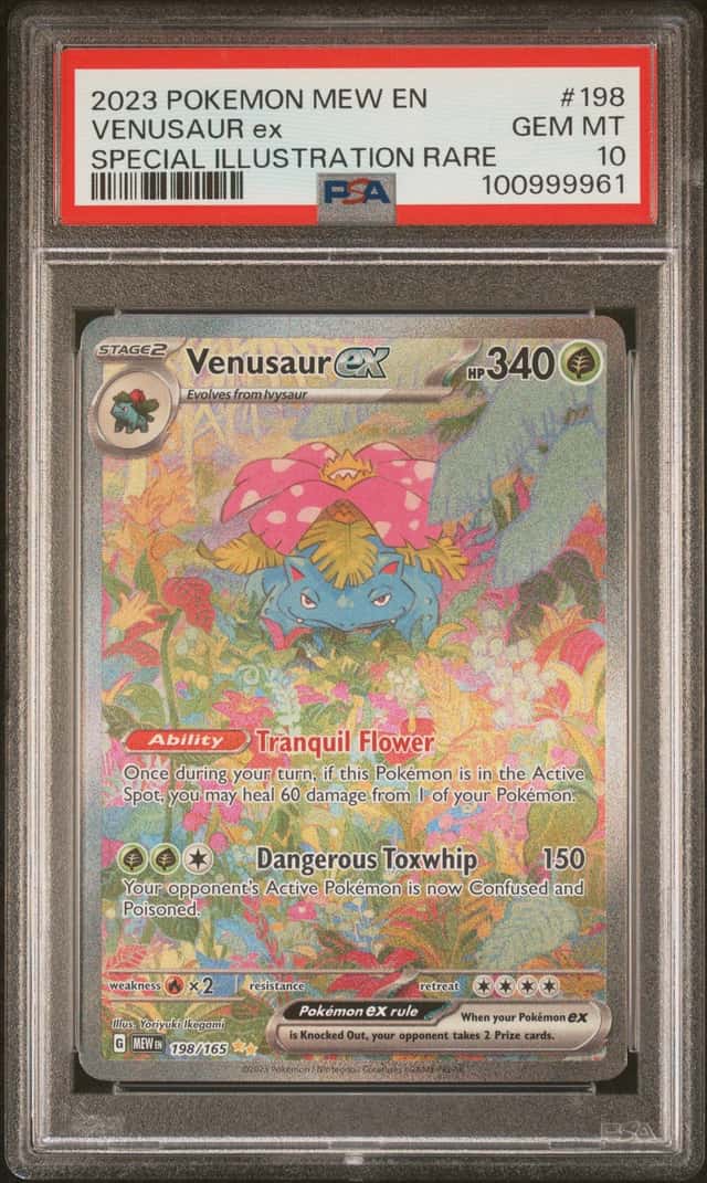 Venusaur ex 198/165 SV 151 Special Illustration Rare Holo EN 2023 PSA 10