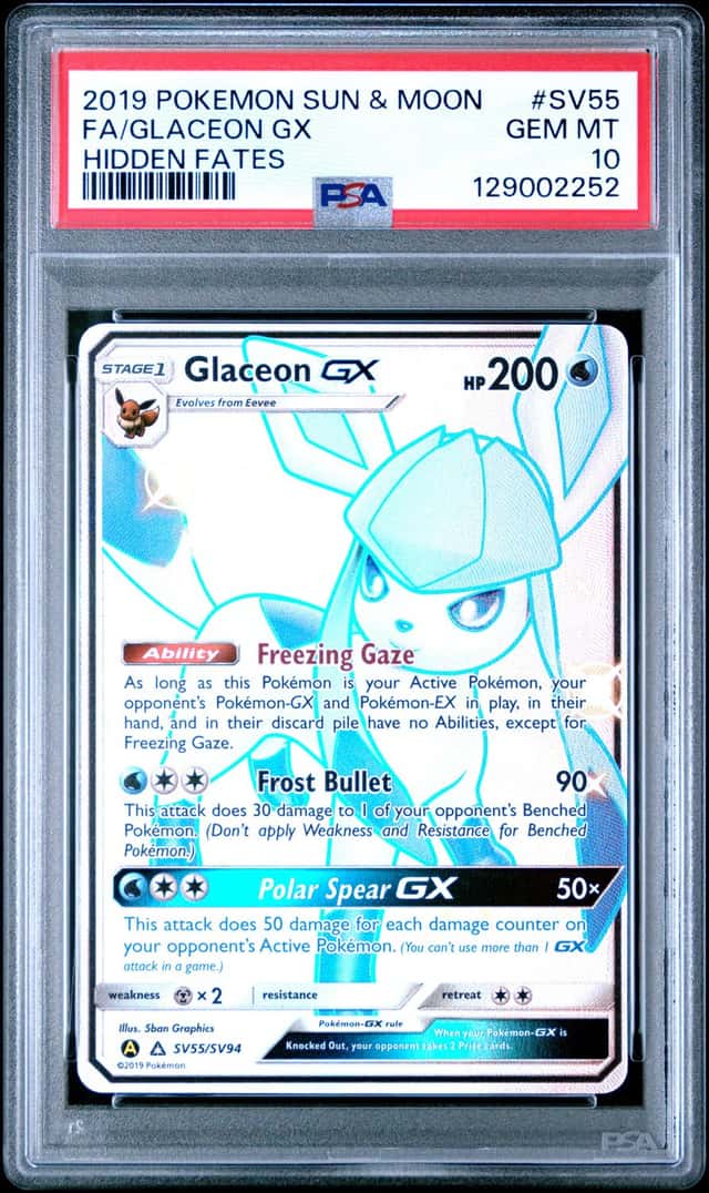 Glaceon GX PSA 10 2019 Pokemon SM Hidden Fates #SV55/SV94 2252