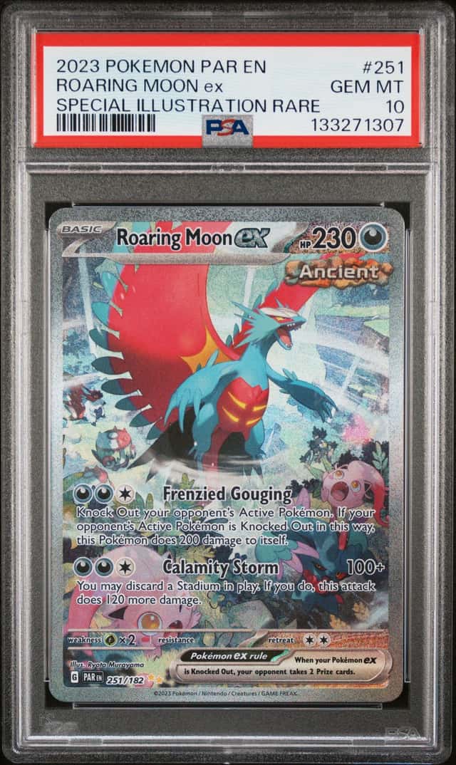ROARING MOON EX 2023 POKEMON PARADOX RIFT 251/182 SIR PSA 10 Q3963-5