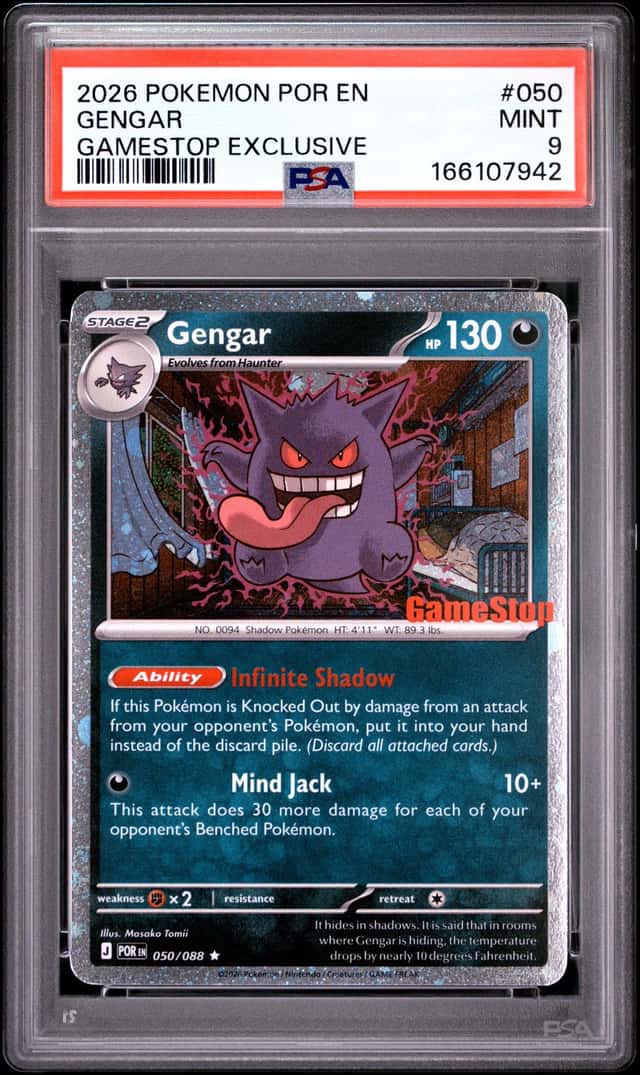 Gengar PSA 9 2026 Pokemon Perfect Order Promos #050/088 Cosmos Holo Gamestop 942