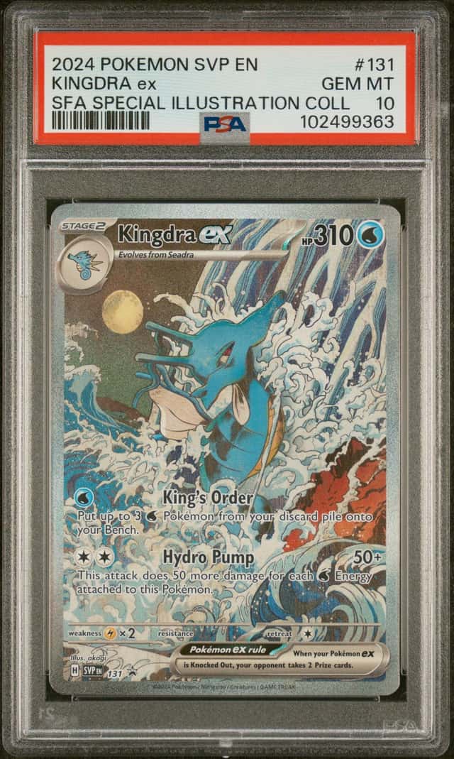 KINGDRA EX 2024 POKEMON SVP EN SPECIAL ILLUSTRATION COLL #131 BSP PSA 10 Q3963-5
