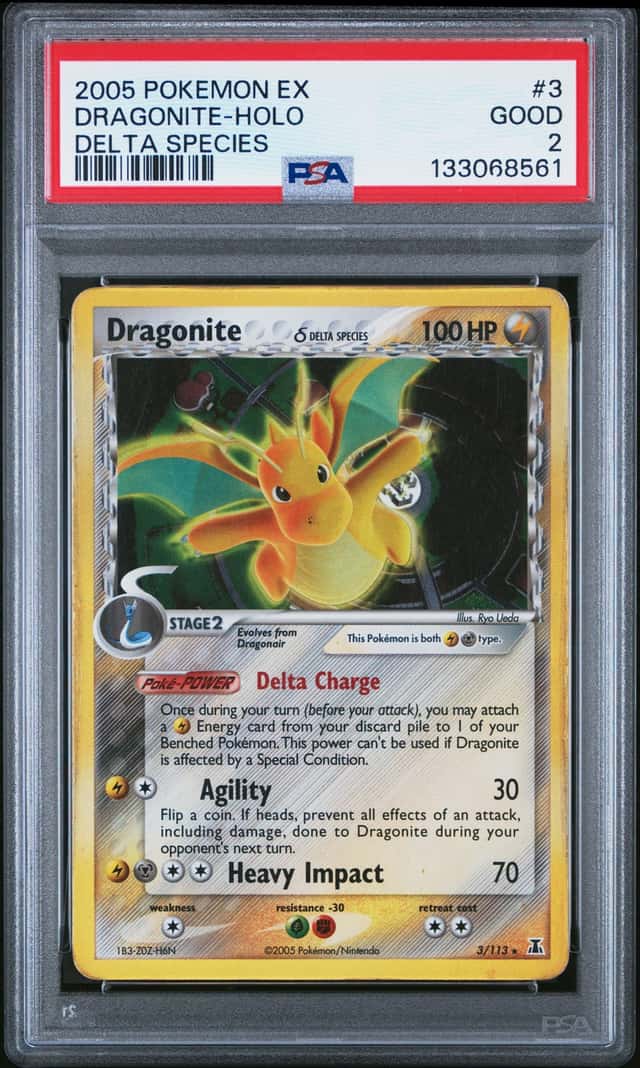 Dragonite 2005 Pokémon TCG EX Delta Species Holo 3/113 English PSA 2