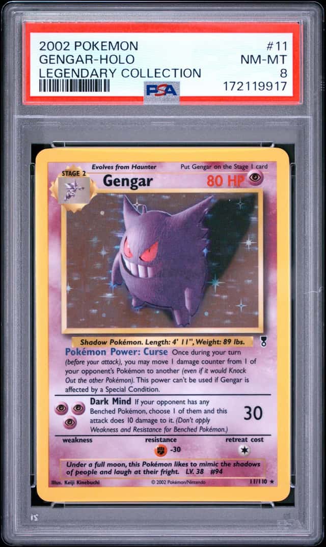 2002 Pokémon Legendary Collection Gengar Holo Rare #11/110 PSA 8 New Cert