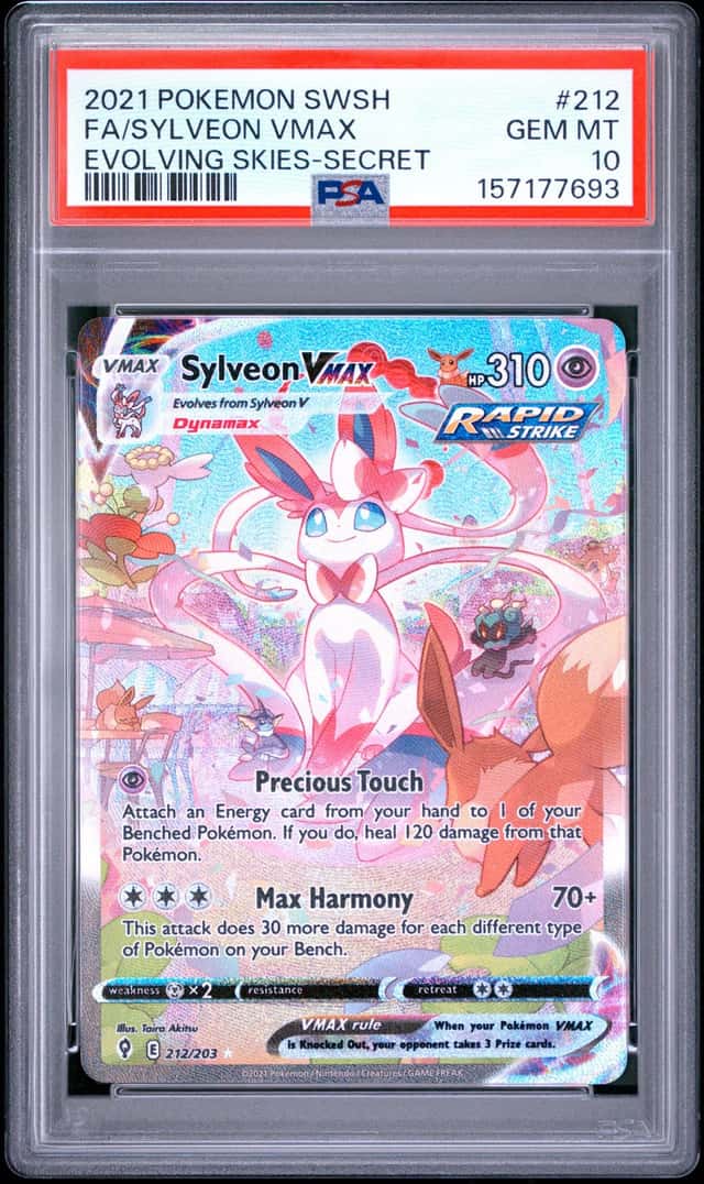 2021 Pokemon SWSH Evolving Skies Sylveon VMAX #212/203 PSA 10 GEM MINT