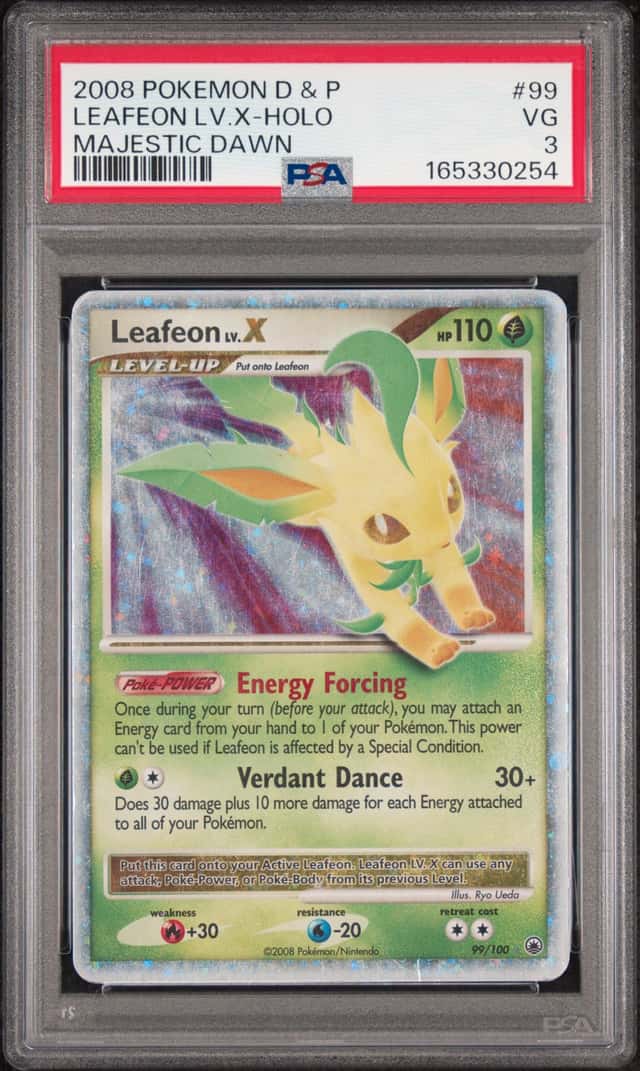 2008 Pokemon Diamond and Pearl Majestic Dawn Holo Leafeon Lv X #99