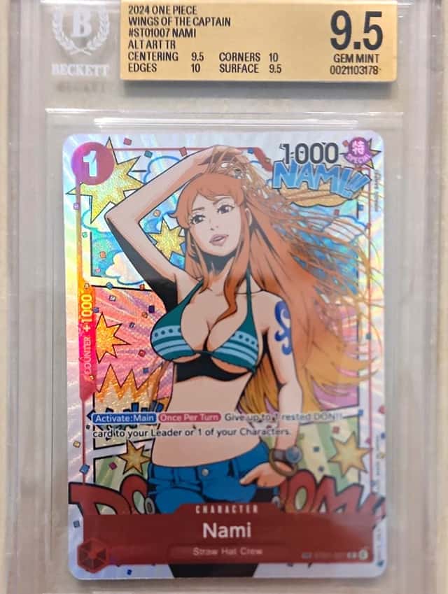 🔥Bandai One Piece Wings of the Captain Nami ST01007 TR Alt Art Holo ENG BGS 9.5