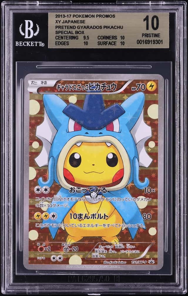 2015 Pokemon Japanese XY Promo Full Art Gyarados Poncho Wearing Pikachu #151 BGS 10 PRISTINE