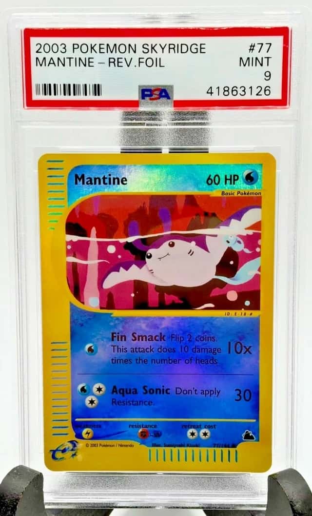 Pokemon Mantine 77/144 Reverse Holo 2003 Skyridge PSA 9 - Pop 62!