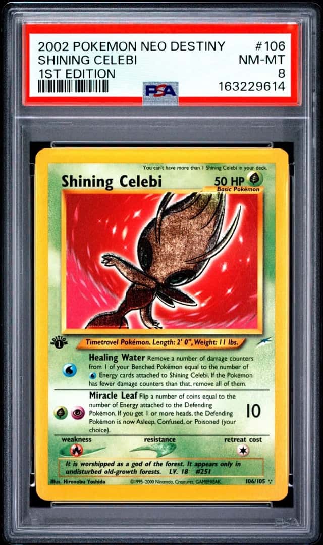 2002 POKEMON NEO DESTINY #106 SHINING CELEBI 1ST EDITION PSA 8