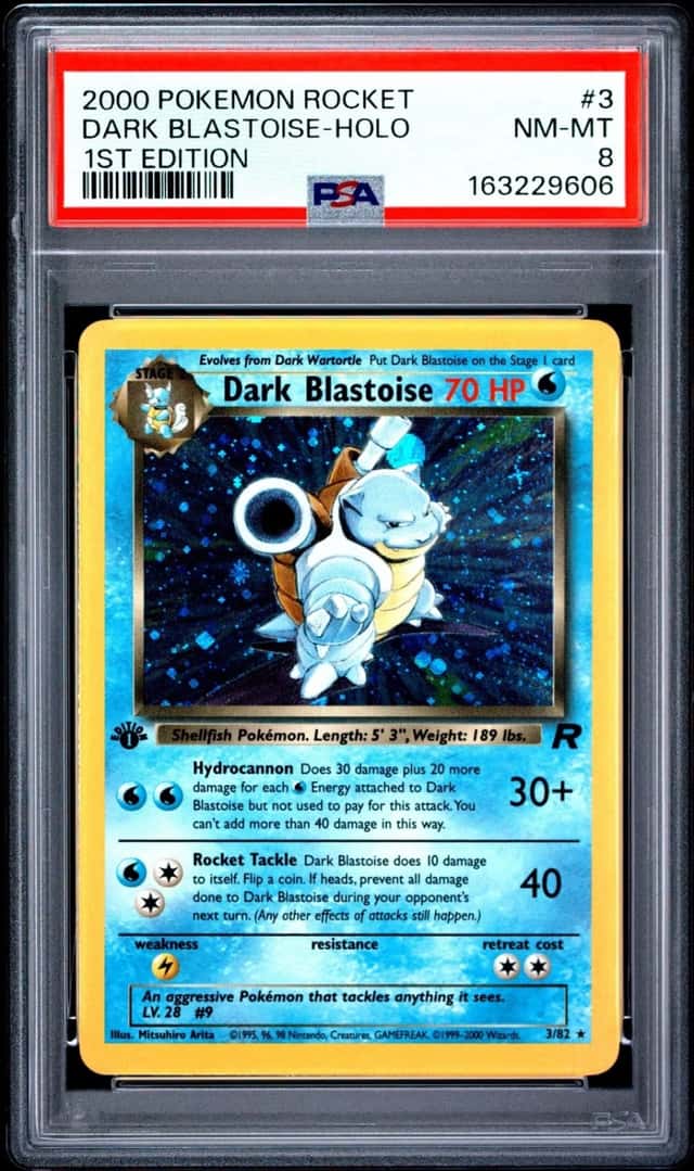 2000 POKEMON ROCKET #3 DARK BLASTOISE-HOLO 1ST EDITION PSA 8
