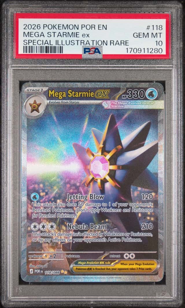 MEGA STARMIE EX 118/088 POKEMON POR EN-PERFECT ORDER #118  PSA 10