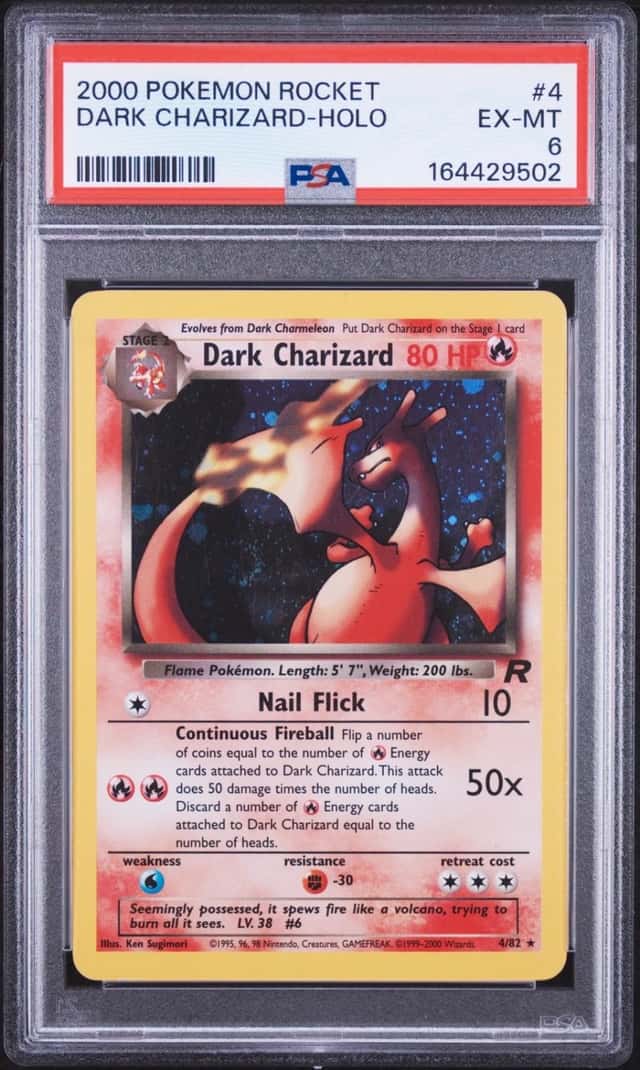 2000 POKEMON ROCKET #4 DARK CHARIZARD-HOLO PSA 6