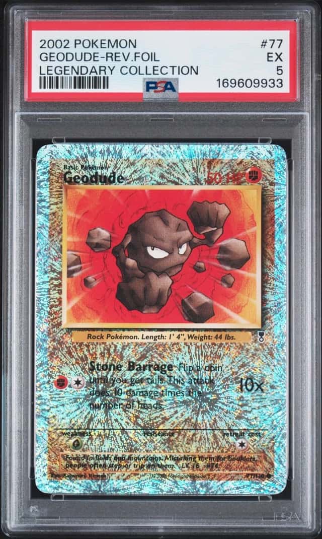 2002 POKEMON LEGENDARY COLLECTION #77 GEODUDE-REVERSE FOIL PSA 5